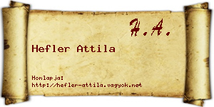 Hefler Attila névjegykártya